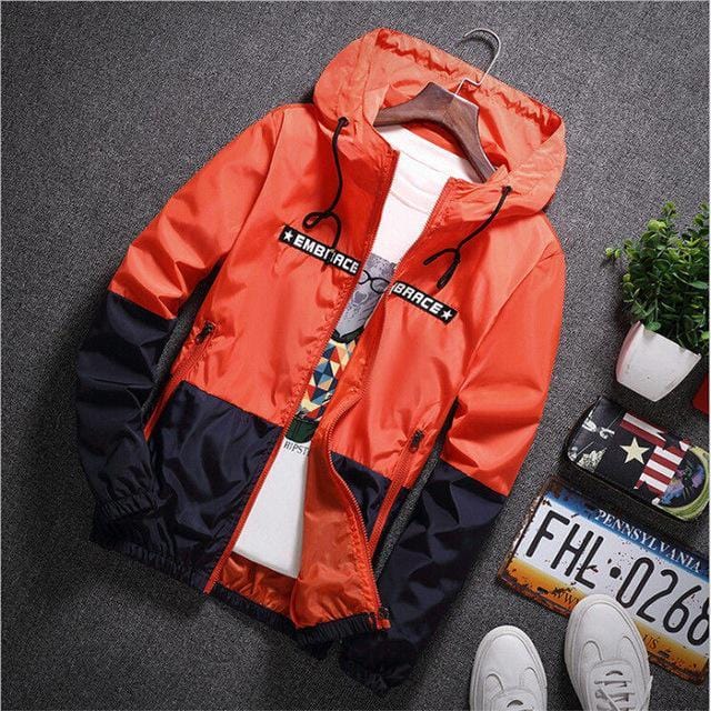 Embrace zip down windbreaker jacket