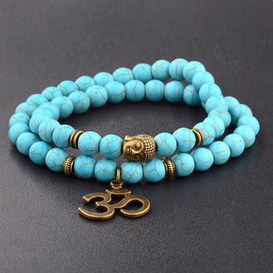 Lava stone bead buddha bracelet