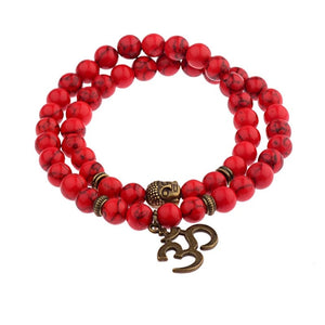 Lava stone bead buddha bracelet