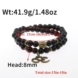 Lava stone bead buddha bracelet