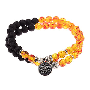 Lava stone bead buddha bracelet