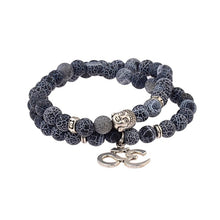 Load image into Gallery viewer, Lava stone bead buddha bracelet