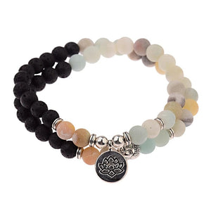 Lava stone bead buddha bracelet