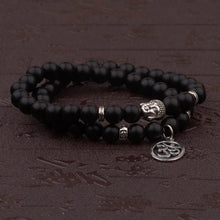 Load image into Gallery viewer, Lava stone bead buddha bracelet