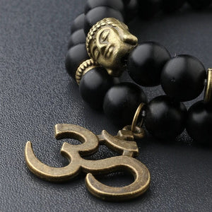 Lava stone bead buddha bracelet