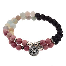 Load image into Gallery viewer, Lava stone bead buddha bracelet