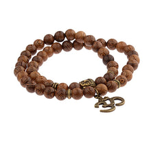 Load image into Gallery viewer, Lava stone bead buddha bracelet