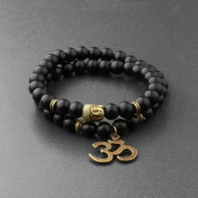 Load image into Gallery viewer, Lava stone bead buddha bracelet