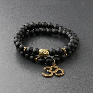 Lava stone bead buddha bracelet