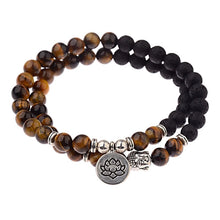 Load image into Gallery viewer, Lava stone bead buddha bracelet