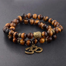 Load image into Gallery viewer, Lava stone bead buddha bracelet