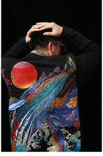 Load image into Gallery viewer, Hyper premium sunset whale waterfall embroidery sweatshirt