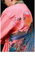 Load image into Gallery viewer, Hyper premium sunset whale waterfall embroidery sweatshirt