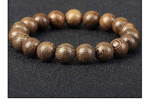 Natural wood buddha bracelet