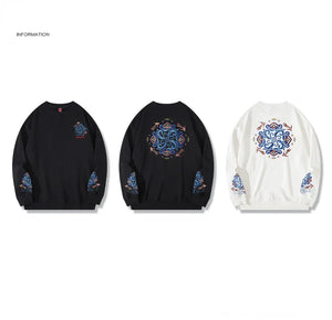 Embroidery miracle flower pattern sweatshirt