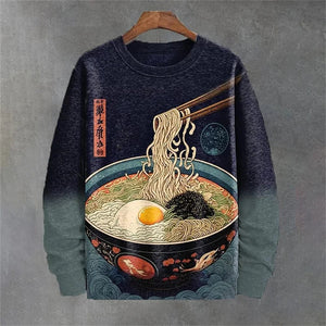 Content neko Japanese themed graphics sweatshirt