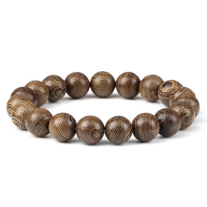 Natural wood buddha bracelet