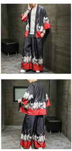 Baggy sansui kimono + bottoms set