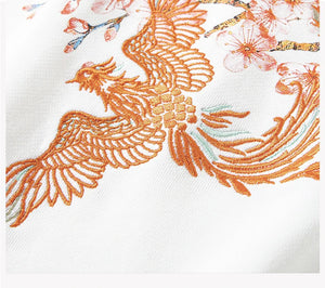 Embroidery sakura phoenix sweatshirt