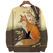 Load image into Gallery viewer, Peaceful kitsune Japanese graphics sweatshirt