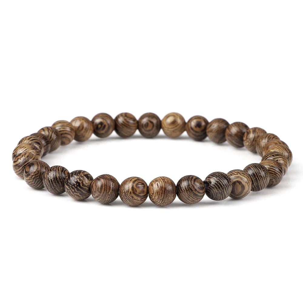 Natural wood buddha bracelet