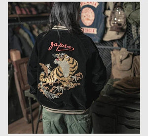 Hyper Premium 2 sided double tiger bird sukajan baseball jacket