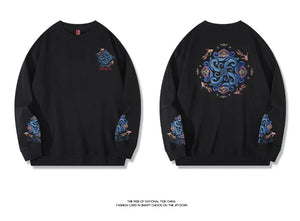 Embroidery miracle flower pattern sweatshirt