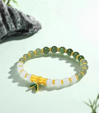 Load image into Gallery viewer, Hyper premium 24K gold bamboo jade bracelet