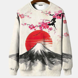 Content neko Japanese themed graphics sweatshirt