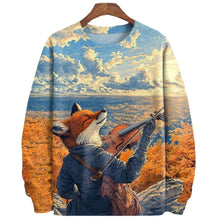 Load image into Gallery viewer, Peaceful kitsune Japanese graphics sweatshirt