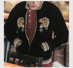 Hyper Premium 2 sided double tiger bird sukajan baseball jacket