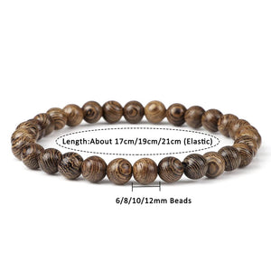 Natural wood buddha bracelet