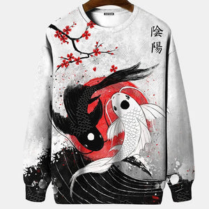 Content neko Japanese themed graphics sweatshirt