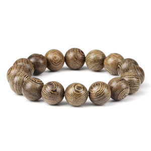 Natural wood buddha bracelet