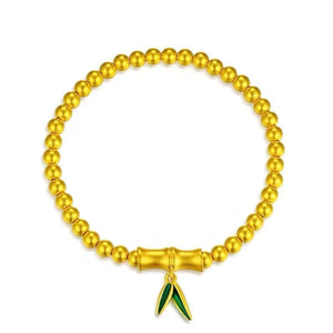 Hyper premium 24K gold bamboo jade bracelet