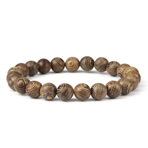 Natural wood buddha bracelet