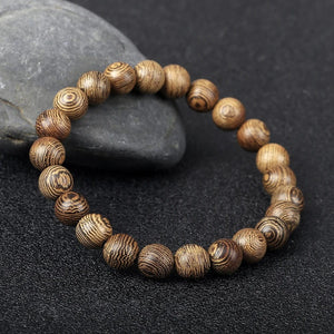 Natural wood buddha bracelet