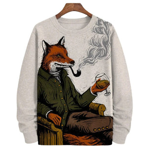 Peaceful kitsune Japanese graphics sweatshirt