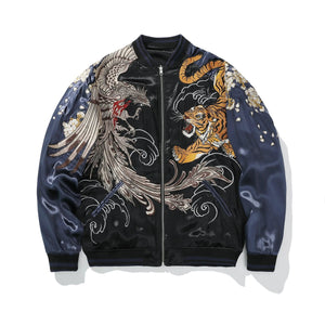 Hyper premium grand battle tiger phoenix sukajan souvenir jacket