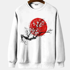 Guitar neko Japanese themed graphics sweatshirt