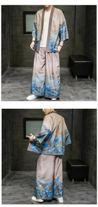 Baggy sansui kimono + bottoms set