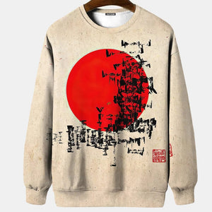 Content neko Japanese themed graphics sweatshirt