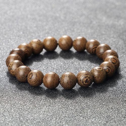 Natural wood buddha bracelet