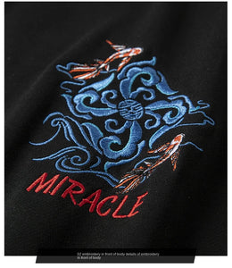 Embroidery miracle flower pattern sweatshirt