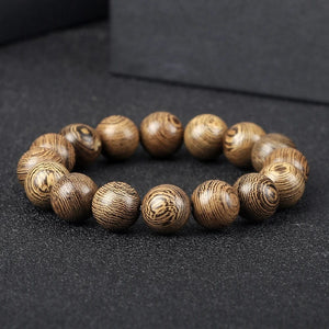 Natural wood buddha bracelet