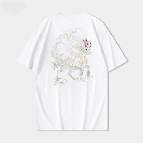 Embroidery shadow beast T-shirt