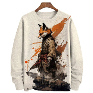 Peaceful kitsune Japanese graphics sweatshirt