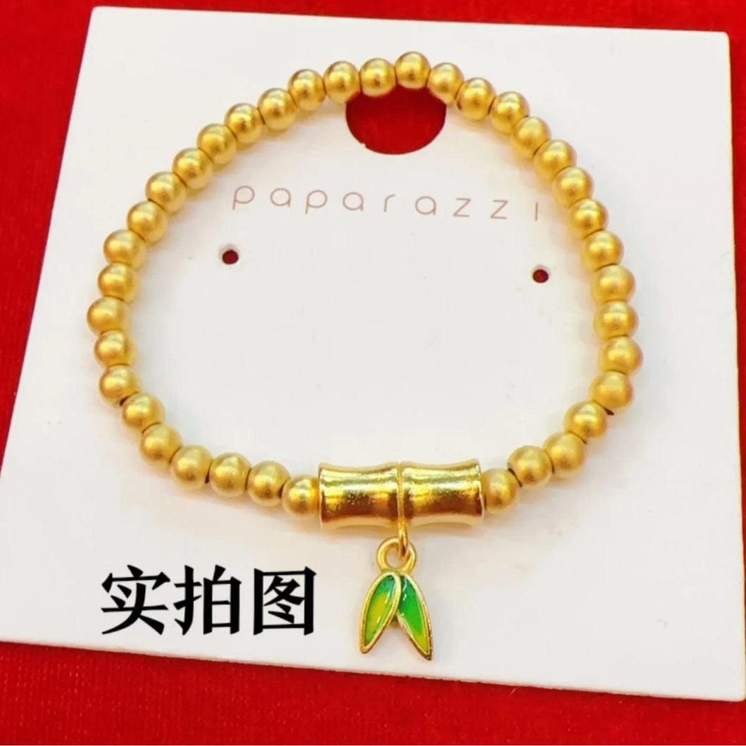 Hyper premium 24K gold bamboo jade bracelet