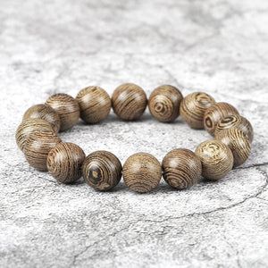 Natural wood buddha bracelet