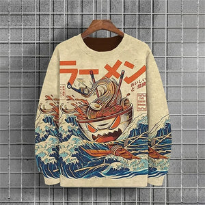 Content neko Japanese themed graphics sweatshirt